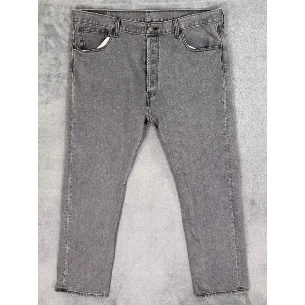 Levis 501 XX Jeans Mens 40x32 Gray Straight Classic Button Fly Mid Rise Denim
